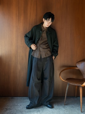 「アイテム（ステンカラーコート）」を使った、KAIさん（メンズ・183cm）の秋コーディネート