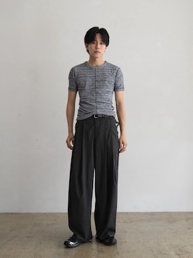 「Juha（ユハ）のアイテム」を使った、KAIさん（メンズ・183cm）の春コーディネート