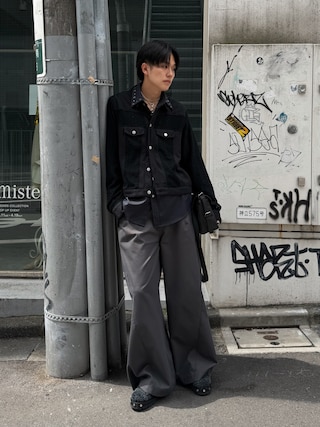 「Camphor wood（カンファーウッド）のEYELET REGULAR COLLAR STRIPE L/S SHIRT / アイレットレギュラーストライプシャツ（シャツ/ブラウス）」を使った、KAIさん（メンズ・183cm）の春コーディネート