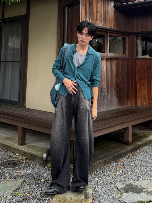 CONZ ワイドパンツ ジーンズ dark wash curve denim deep blue/デニム