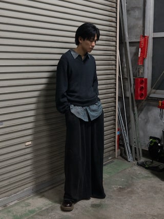 「CASPER JOHN（キャスパージョン）のVarious loose shirts -striped crepe- /バリアスルーズシャツ -楊柳-（シャツ/ブラウス）」を使った、KAIさん（メンズ・183cm）の秋コーディネート