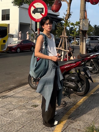 「Name.(ネーム)のName./ネーム T/R CHECK REGULAR SHIRT(シャツ/ブラウス)」を使った、KAIさん(メンズ・183cm)の春コーディネート