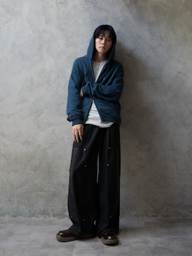 「アイテム（パーカー）」を使った、KAIさん（メンズ・183cm）の夏コーディネート