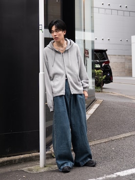 「アイテム（デニムパンツ）」を使った、KAIさん（メンズ・183cm）の夏コーディネート