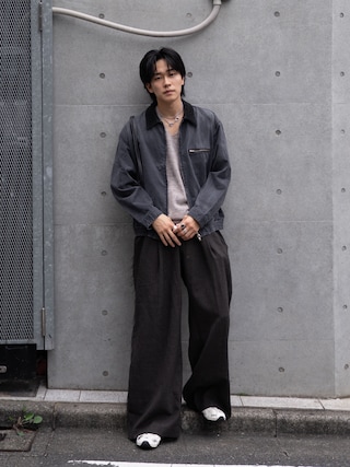 「BEAUTY&YOUTH UNITED ARROWS（ビューティーアンドユースユナイテッドアローズ）のアルパカ ミックス Vネック ニット（ニット/セーター）」を使った、KAIさん（メンズ・183cm）の秋コーディネート