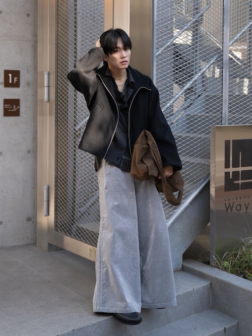 ya.グレーXS 楽天市場】mizuiro ind(ミズイロインド) ワイド イージースラックス(4