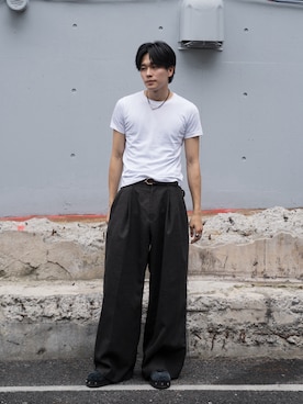 「白T」｜KAIさん（メンズ・183cm）の春コーディネート