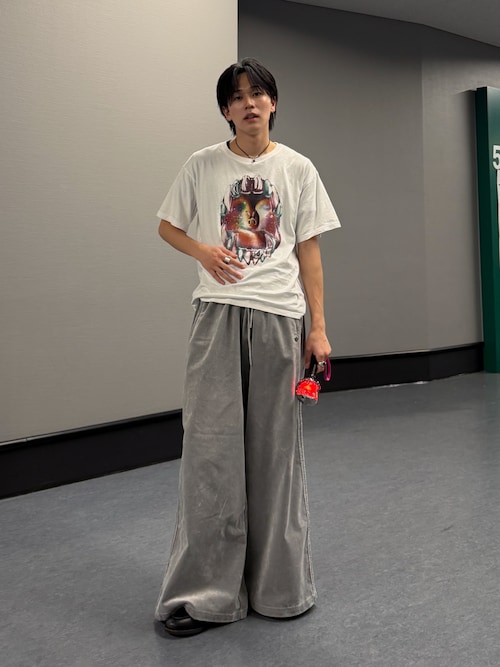 起毛ツイル オーバーサイズド ファイヤーバード トラックパンツ