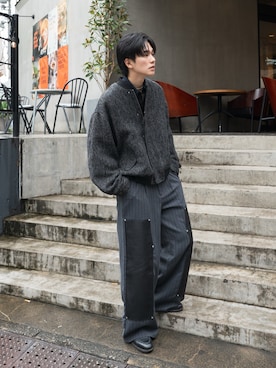 「アイテム（MA-1）」を使った、KAIさん（メンズ・183cm）の秋コーディネート