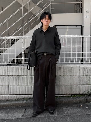 「LIWLE(リウル)のLIWLE / リウル サイドドローストリングバッグ(ショルダーバッグ)」を使った、KAIさん(メンズ・183cm)の秋コーディネート