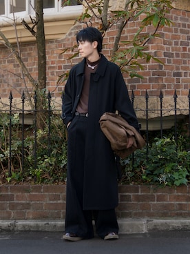 「アイテム（ステンカラーコート）」を使った、KAIさん（メンズ・183cm）の秋コーディネート