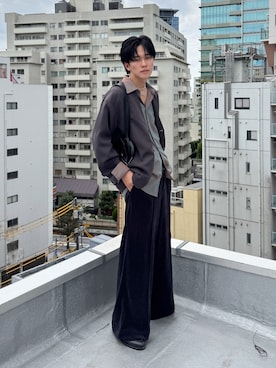 「アイテム（ノーカラージャケット）」を使った、KAIさん（メンズ・183cm）の秋コーディネート