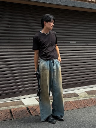 「beautiful people(ビューティフルピープル)のriders flap shoulder bag(ショルダーバッグ)」を使った、KAIさん(メンズ・183cm)の夏コーディネート