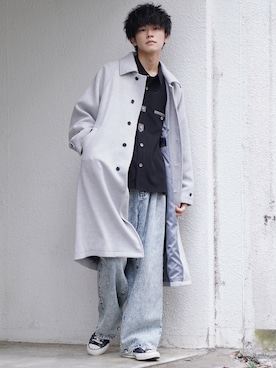「レトロ」｜「アイテム（その他アウター）」を使った、KAIさん（メンズ・183cm）の冬コーディネート