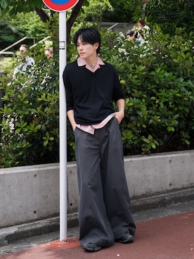 「Vネック」｜KAIさん（メンズ・183cm）の春コーディネート