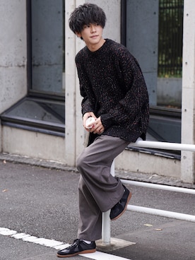 「my beautiful landlet（マイビューティフルランドレット）のアイテム（バッグ）」を使った、KAIさん（メンズ・183cm）の秋コーディネート