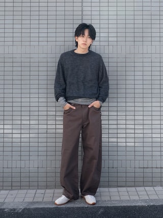 「crepuscule(クレプスキュール)のcrepuscule / クレプスキュール W/G Mohair Mix Reversible P/O(ニット/セーター)」を使った、KAIさん(メンズ・183cm)の秋コーディネート