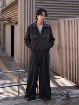 「Juha（ユハ）のアイテム」を使った、KAIさん（メンズ・183cm）の冬コーディネート