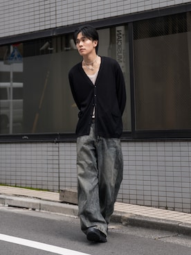 「アイテム（カーディガン/ボレロ）」を使った、KAIさん（メンズ・183cm）の夏コーディネート