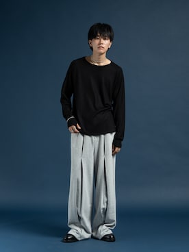 「アイテム（サンダル）」を使った、KAIさん（メンズ・183cm）の秋コーディネート