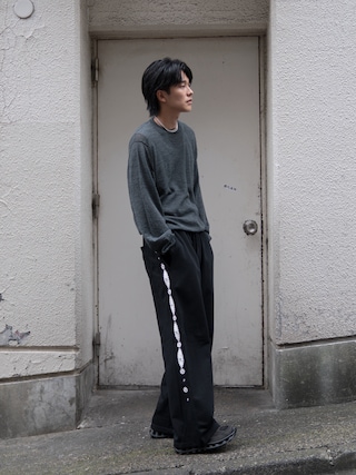 「crepuscule(クレプスキュール)のWholegarment Wool Sheer P/O 2603-005(ニット/セーター)」を使った、KAIさん(メンズ・183cm)の秋コーディネート