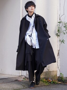 「ジャーマントレーナー」｜「アイテム（トレンチコート）」を使った、KAIさん（メンズ・183cm）の冬コーディネート