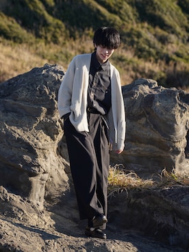「CASPER JOHN」｜「アイテム（サンダル）」を使った、KAIさん（メンズ・183cm）の冬コーディネート