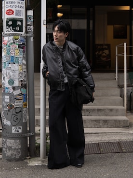 「アイテム（ローファー）」を使った、KAIさん（メンズ・183cm）の秋コーディネート