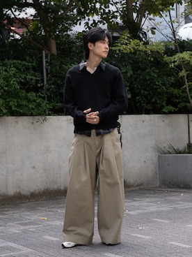 「STUDIOUS(ステュディオス)のアイテム(トップス)」を使った、KAIさん(メンズ・183cm)の秋コーディネート