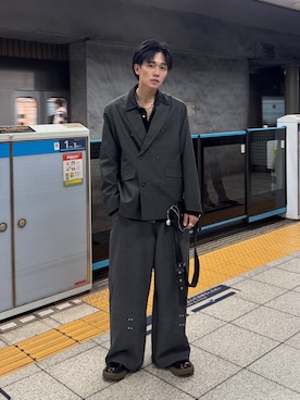 「アイテム（パンツ）」を使った、KAIさん（メンズ・183cm）の秋コーディネート