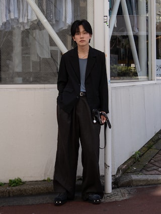 「beautiful people(ビューティフルピープル)のriders flap shoulder bag(ショルダーバッグ)」を使った、KAIさん(メンズ・183cm)の春コーディネート