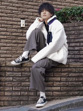 「JUNRED（ジュンレッド）のアイテム（ブルゾン）」を使った、KAIさん（メンズ・183cm）の冬コーディネート