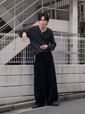 「アイテム（ニット/セーター）」を使った、KAIさん（メンズ・183cm）の秋コーディネート