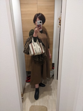 「タートルネック」｜「アイテム（レインシューズ）」を使った、chiyoさん（レディース・157cm）の秋コーディネート