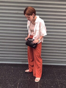 「LOWRYS FARM（ローリーズファーム）のショートＣＰＯシャツ　841006（シャツ/ブラウス）」を使った、aknさん（レディース・152cm）の夏コーディネート