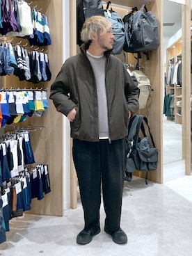 「GLOBAL WORK（グローバルワーク）のライトウォームスタンドブルゾン/451309（ブルゾン）」を使った、大平さん（メンズ・170cm）の冬コーディネート