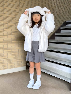 「アイテム（ブルゾン）」を使った、大平さん（キッズ・123cm）の秋コーディネート