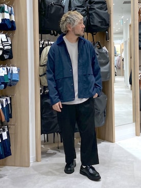 「アイテム（ミリタリージャケット）」を使った、大平さん（メンズ・170cm）の秋コーディネート