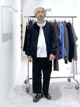 「GLOBAL WORK（グローバルワーク）のアーバンクリーンワイド/576869（その他パンツ、ブラック系）」を使った、大平さん（メンズ・170cm）の秋コーディネート