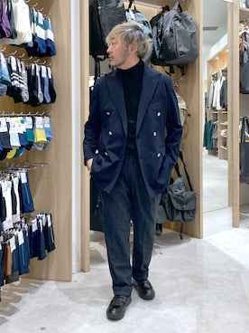 「GLOBAL WORK（グローバルワーク）のアイテム（パンツ）」を使った、大平さん（メンズ・170cm）の冬コーディネート