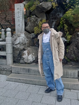 「BIG SMITH（ビッグスミス）のアイテム（サロペット/オーバーオール）」を使った、神田誠二さん（メンズ・168cm）の冬コーディネート