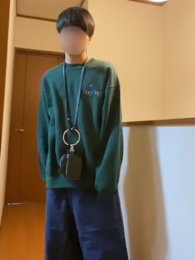 「JERZEES（ジャージーズ）のアイテム（スウェット）」を使った、ムッシさん（メンズ・163cm）の冬コーディネート