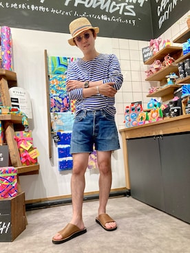 「サンダルマン」｜いたちさん（メンズ・175cm）の夏コーディネート
