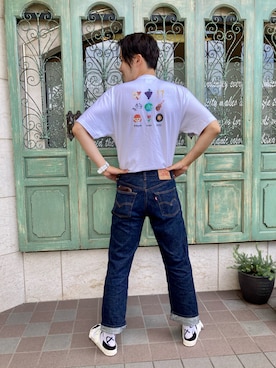 「グッズTシャツ」｜いたちさん（メンズ・175cm）の夏コーディネート