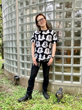 「H&M（エイチ・アンド・エム）のアイテム（Tシャツ/カットソー）」を使った、いたちさん（メンズ・175cm）の夏コーディネート