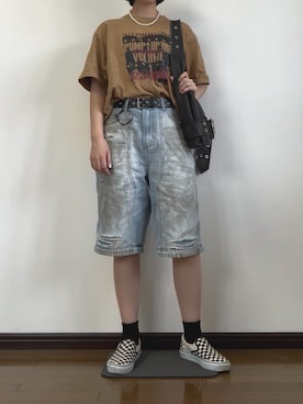 「アイテム（スリッポン）」を使った、　lunaさん（レディース・162cm）の夏コーディネート