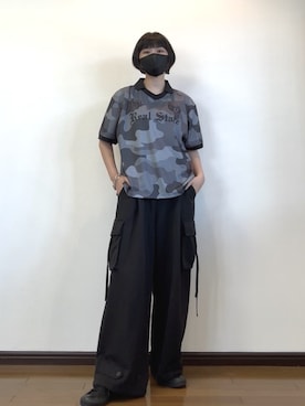 「アイテム（カーゴパンツ）」を使った、　lunaさん（レディース・162cm）の夏コーディネート
