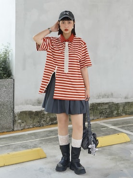 「アイテム（ポロシャツ）」を使った、SARA🇹🇼from TAIWAN!さん（レディース・168cm）の秋コーディネート