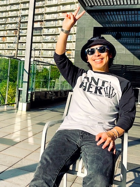 「アイテム（Tシャツ/カットソー）」を使った、たつやさん（メンズ・155cm）の秋コーディネート