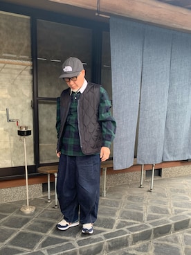 「Needles（ニードルス）のアイテム（パンツ）」を使った、mizu&sonさん（レディース・162cm）の春コーディネート